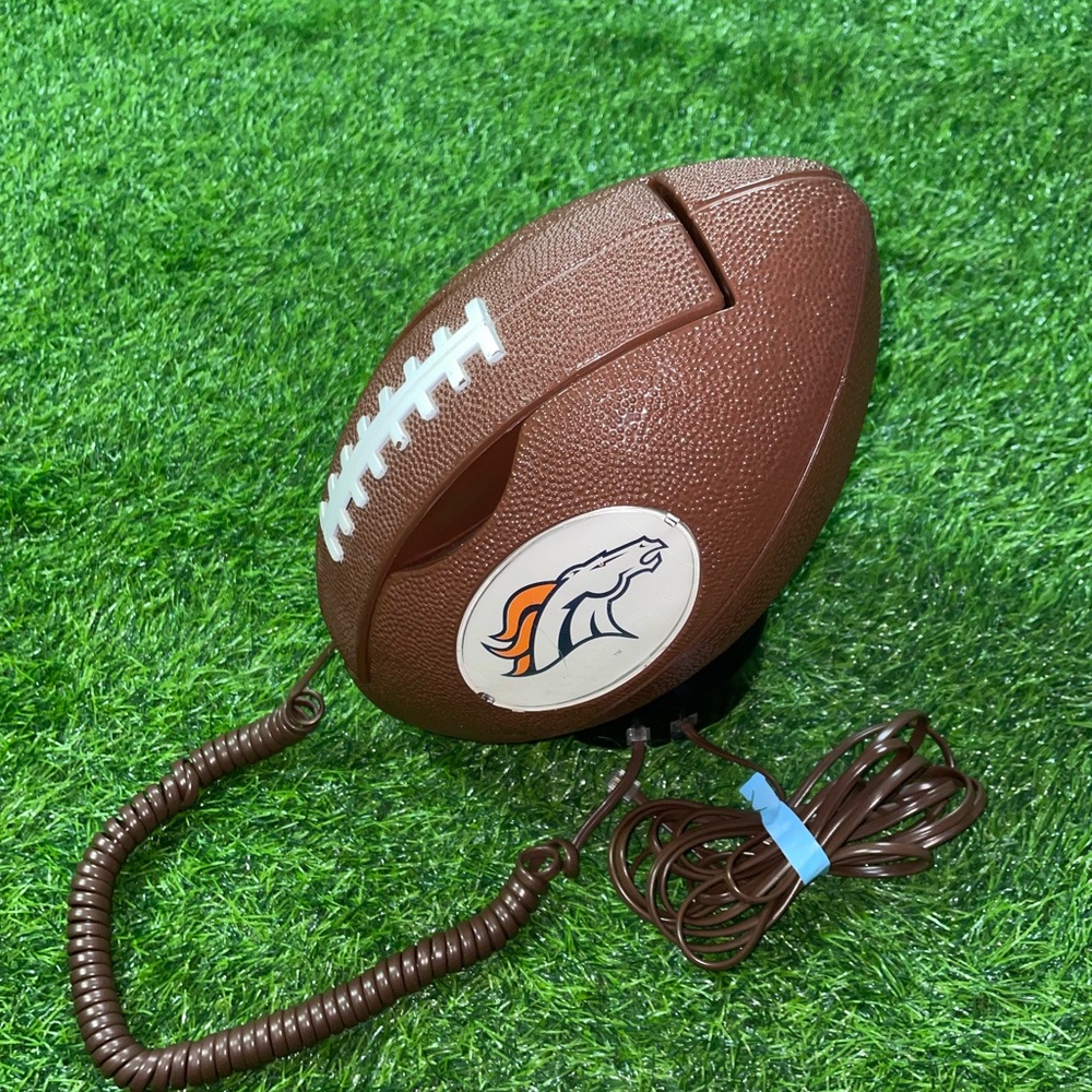 Vintage NFL Denver broncos football wired phone